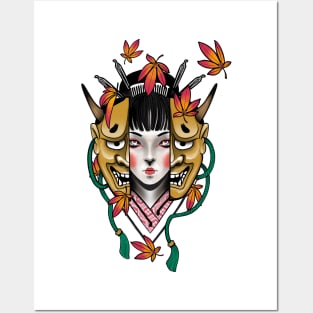 Hannya geisha Posters and Art